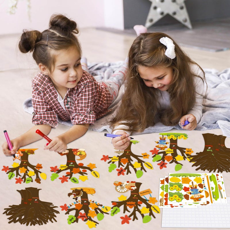 80UncleKimby 32 Pack Thanksgiving Crafts for Kids Tree of Thanks Make Your Own Thanksgiving Tree Hanging Ornament Fall Activity Autumn Party Supplies - Image 4